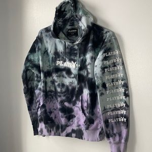 MENS Small Tie Dye Playboy Hoodie